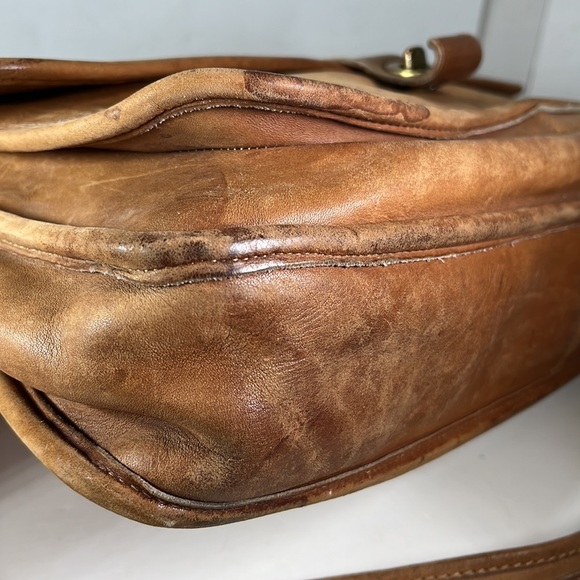 Coach Vintage Brown Leather Briefcase Bag - Made in USA - Heavily Distressed - Picture 14 of 16
